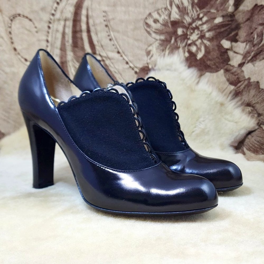 Emporio Armani - vintage -  black leather pumps / booties - xedf56